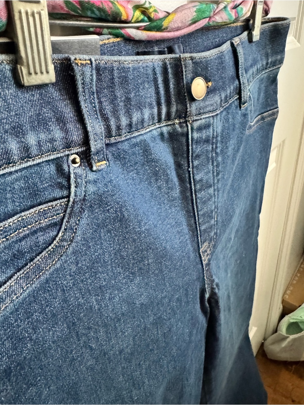 SPANX Women's Blue Flare Jeans - Picture 3 of 6